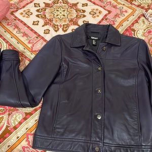 DKNY leather Jacket , size 4